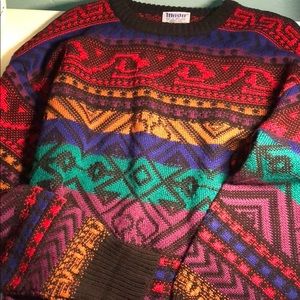 VINTAGE MENS SWEATER LARGE MULTICOLOR